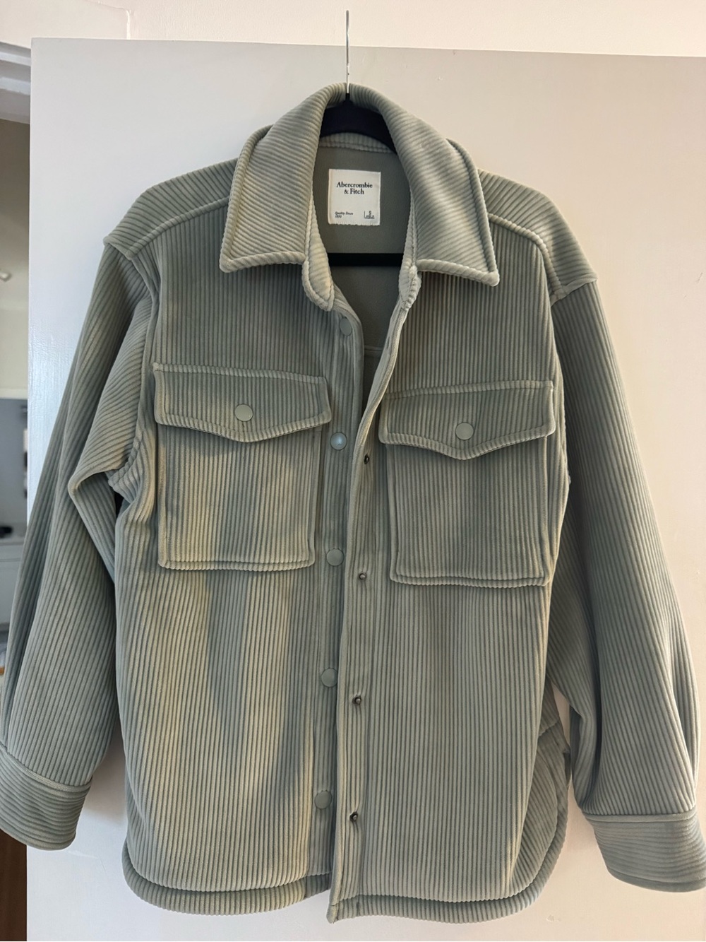 Abercrombie & Fitch Sage Green Corduroy Shacket